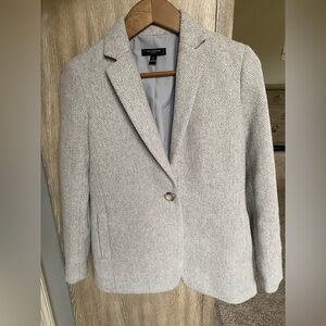 ANN TAYLOR Gray Wool Blazer 0P